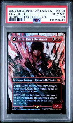 2025 MTG FINAL FANTASY CLIVE, IFRIT'S DOMINANT/IFRIT, WARDEN OF INFERNO PSA 10 - Image 1