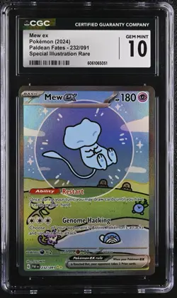 POKEMON CGC 10 2024 SV Paldean Fates Mew ex 232/091 SIR *5051 - Image 1