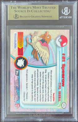 Pokemon 1999 Topps Animation Series 1 Spearow Rainbow Foli BGS Beckett 9.5 - Image 2