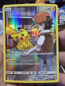 Pokemon Pikachu TCG Cosmic Eclipse Full Art Holo Card 241/236 Secret Rare - Image 1