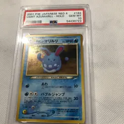 2001 Pokemon Japanese Neo 4 LIGHT AZUMARILL PSA 10 GEM MINT - Image 1
