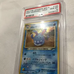 2001 Pokemon Japanese Neo 4 LIGHT AZUMARILL PSA 10 GEM MINT - Image 3