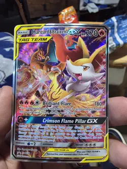 Pokemon TCG Charizard & Braixen GX SM230 Holo Card SM Promo - Image 1