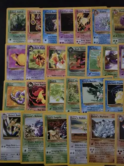 Pokemon 60 Card No Duplicate Lot Team Rocket Gym Challenge Fossil LP+ WOTC TCG - Image 3