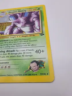 Pokemon TCG Giovanni's Nidoking Gym Challenge Holo Card 7/132 Unlimited Rare - Image 5