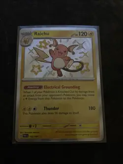 Pokemon TCG Raichu Holo Shiny Rare Card Paldean Fates 132/091 SV NM Condition - Image 1