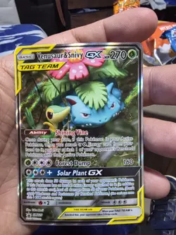Pokemon TCG Venusaur & Snivy GX SM229 Alternative Art Tag Team Promo - Image 1