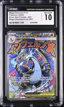 Mega Charizard X ex 023 CGC Gem Mint 10 Pokemon Black Star Promo UPC - Image 1