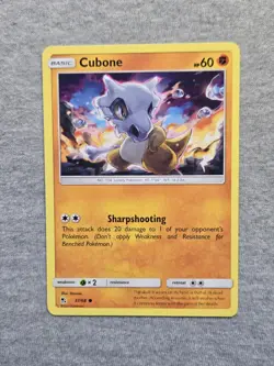 Cubone 37/68 Common Hidden Fates Sun & Moon Pokemon Card 2019 - Image 1