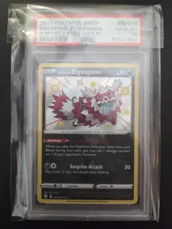 Galarian Zigzagoon 078/122 Shiny Vault Holo Pokemon 2021 Shining Fates PSA 10 - Image 1