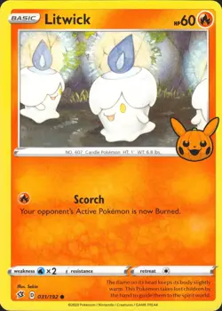 Litwick 031/192 Promo Trick or Trade BOOster Bundle Pokemon Card NM - Image 1