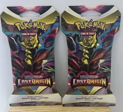 Pokemon Lost Origin Sleeved Booster Pack Art Set - x2 Packs NEW SEALED 820650850561 - Image 1