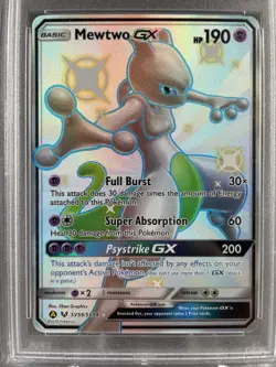 2019 Pokemon Hidden Fates Mewtwo GX #SV59 Full Art PSA 10 - Image 2