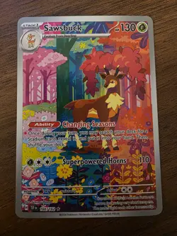 Pokemon Sawsbuck 166/162 Art Rare Holo Illustration Rare SV05: Temporal Forces - Image 1