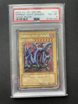 PSA 8 Serpent Night Dragon MRL 103 Vintage Yugioh Magic Ruler 2002 - Image 1