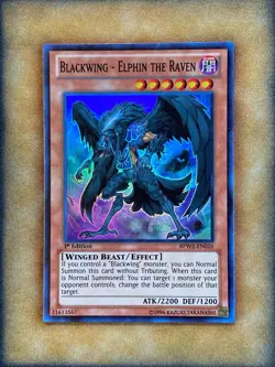 Yugioh Blackwing - Elphin the Raven BPW2-EN026 Super Rare 1st Ed NM - Image 1