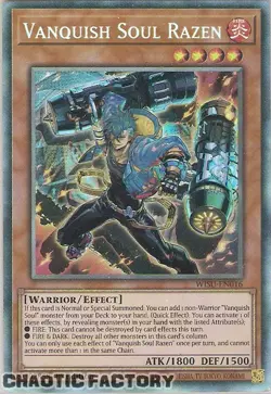 YUGIOH COLLECTORS RARE WISU-EN016 Vanquish Soul Razen 1st Edition NM - Image 1