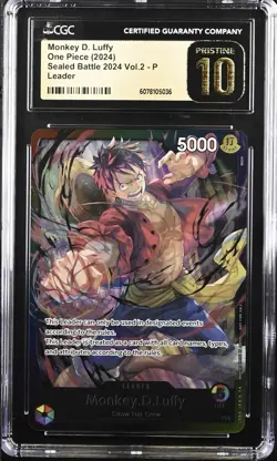 2024 One Piece Sealed Battle Leader Vol.2 Monkey D. Luffy P CGC 10 PRISTINE - Image 1