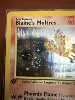 Blaine's Moltres Gym Heroes Holo Card 1st Edition Rare 1/132 - Image 2