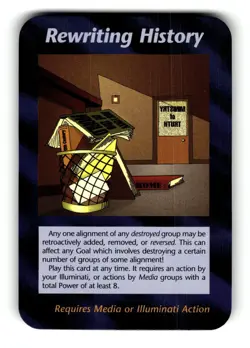 Rewriting History Card Unlimited INWO Illuminati New World Order Game CREASED - Image 1