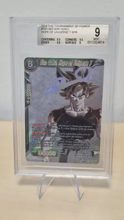 Dragonball Super Card DBS Son Goku Hope of Universe 7 TB1-052 SPR 2018 BGS 9 - Image 1