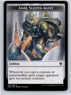 Magic the Gathering Token Ajani, Sleeper Agent Emblem Dominaria United MTG - Image 1
