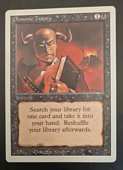 Demonic Tutor Revised Edition MTG Regular Lightly Played - Image 1