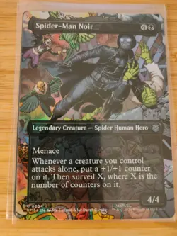 MTG Spider-Man Noir (FOIL Borderless) 0204 Spider-Man M/NM Free UK P&P - Image 1