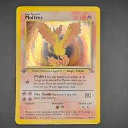 1st Edition Moltres 12/62 Pokemon Fossil Rare Holo Vintage WOTC LP - Image 1