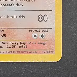 1st Edition Moltres 12/62 Pokemon Fossil Rare Holo Vintage WOTC LP - Image 5