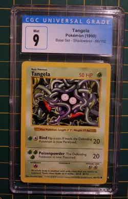 1999 Pokemon #66 Tangela Base Set Shadowless CGC 9 WOTC - Image 1