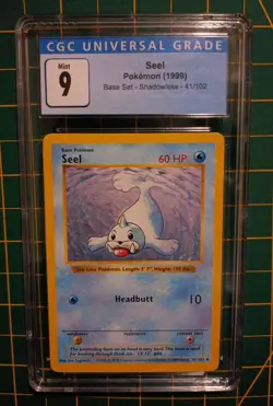 1999 Pokemon WOTC Base Set SHADOWLESS SEEL CGC 9 41/102 PSA - Image 1