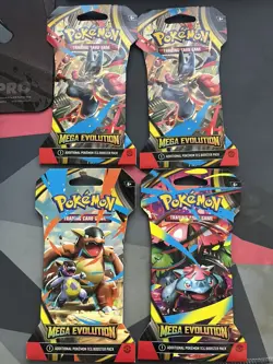 Pokemon ME01: Mega Evolution Sleeved Booster Pack Lot of Four - Image 1