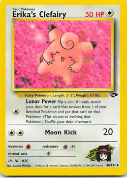 Erika's Clefairy 40/132 Gym Challenge Uncommon LP Pokemon TCG - Image 1