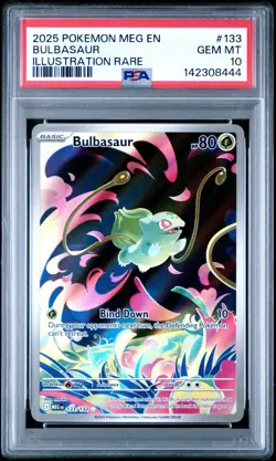 2025 POKEMON MEG EN-MEGA EVOLUTION ILLUSTRATION RARE #133 BULBASAUR PSA 10 - Image 1