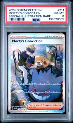 Morty's Conviction 211/162 Special Illustration Rare Pokemon PSA 8 *055 - Image 1