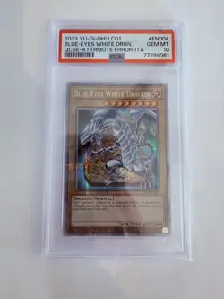 2023 Yu-Gi-Oh Quarter Century Rare Attribute Error Blue Eyes EN004 - PSA 10 - Image 1