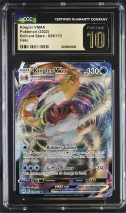 Kingler VMAX 029/172 Brilliant Stars Pokemon Card Full Art CGC 10 Pristine! 🔥 - Image 1