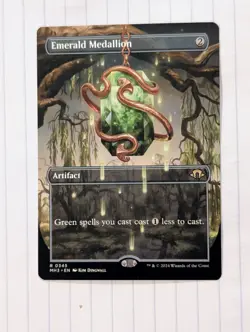 Mtg. Emerald Medallion. Borderless. Modern Horizons 3 - Image 1