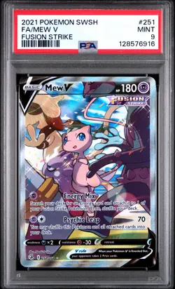 2021 Pokemon Sword & Shield Fusion Strike Mew V #251 FA PSA 9 MINT - Image 1