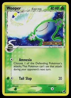 Pokemon Card - Wooper Dragon Frontiers 71/101 Common Reverse Holo Stamped - Image 1