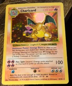 Pokemon TCG - Charizard 4/102🔥 LP Shadowless_holo rare #Vintage 1999 Base Set - Image 1