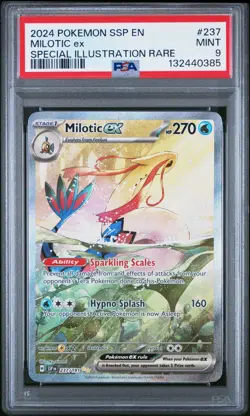 2024 POKEMON SSP EN-SURGING SPARKS SPECIAL ILLUSTRATION RARE MILOTIC EX PSA 9 - Image 1