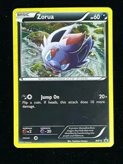 2011 Pokemon TCG Black & White Black Star Promo Holo BW12 Zorua - Image 1