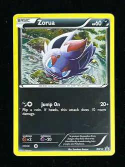 2011 Pokemon TCG Black & White Black Star Promo Holo BW12 Zorua - Image 2