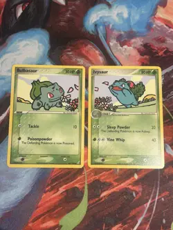 Bulbasaur & Ivysaur Connecting Art Crystal Guardians Regular Pokemon Cards 2006 - Image 1