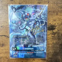 Bandai Digimon CCG Lanamon BT18-023 Autographed Holo Hybrid Card - Image 1