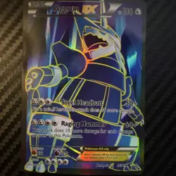 Pokemon Aggron EX 153/160 XY Primal Clash Ultra Rare Full Art Holo Card - Image 1
