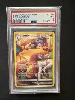 Pokemon TCG Charizard TG03/TG30 2022 Sword and Shield Lost Origin PSA 9 - Image 1