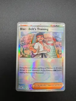 Pokemon TCG Black Belt's Training 096/131 Prismatic Evolutions Poke Ball Holo 🔥 - Image 3